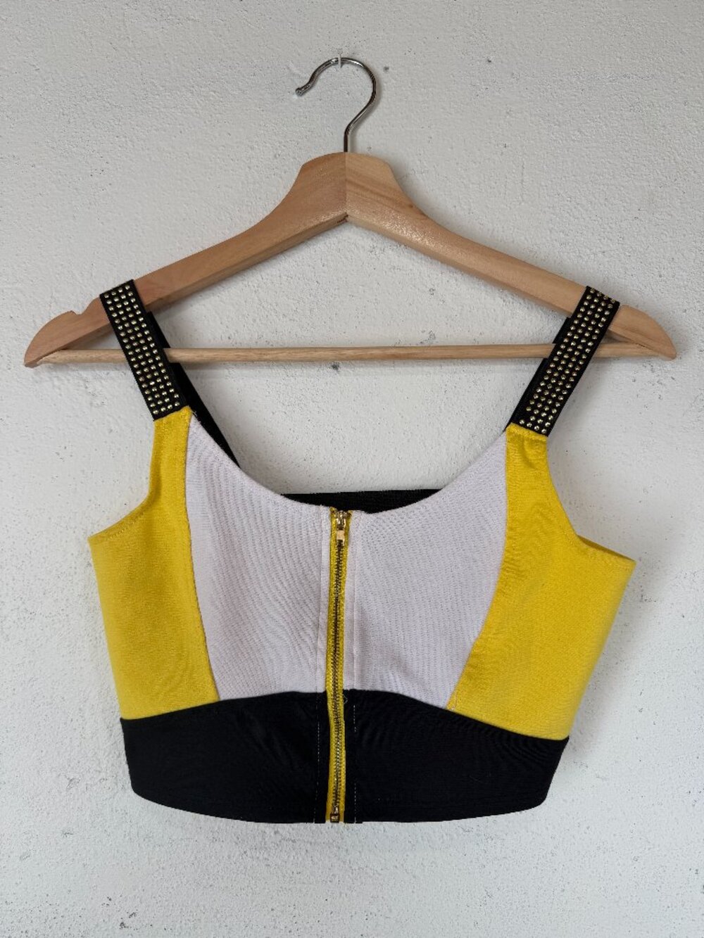 Black, Yellow, White Halter top